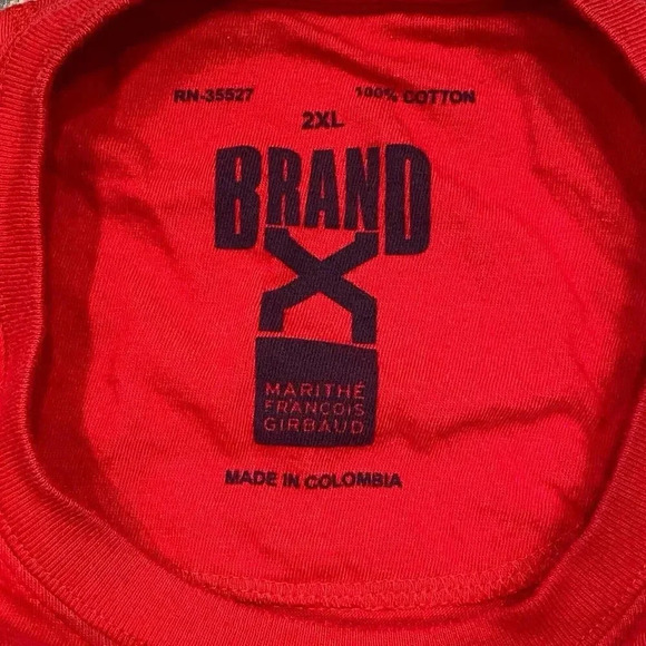 Marithe Francois Girbaud Brand X Mens 2XL Red Long Sleeve Shirt Y2K Designer Tee - Picture 7 of 14